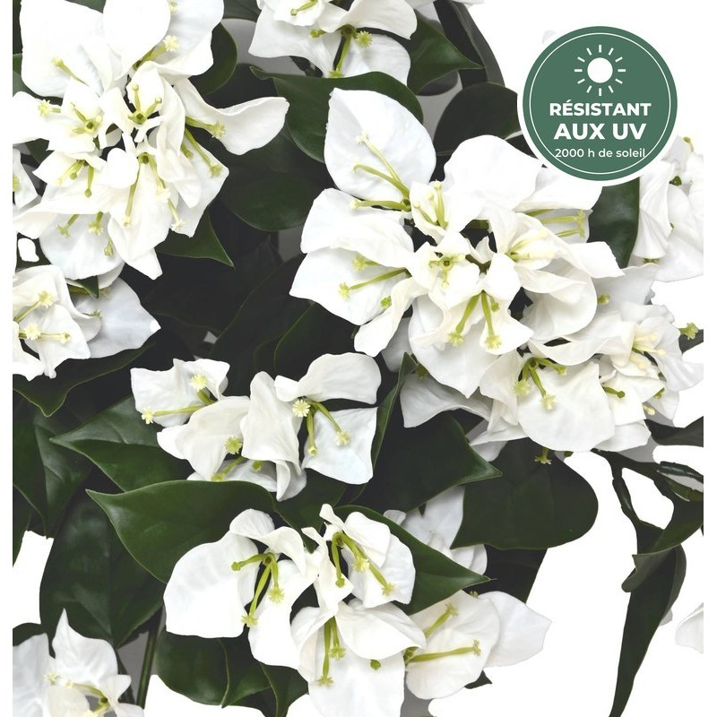 Chute de bougainvillée artificielle blanc 40 cm, vente en gros pour fleuristes
