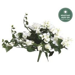 Chute de bougainvillée artificielle blanc 40 cm, fleur d'extérieur résistante aux UV