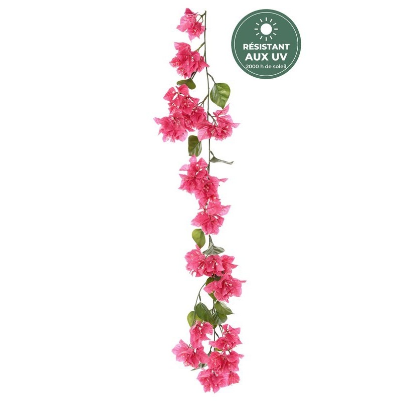 Guirlande de bougainvillée artificielle fuchsia 110 cm, grossiste en fleurs artificielles