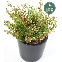 Bruyère artificielle sur piquet vert et blanc 22 cm, vente en gros pour fleuristes