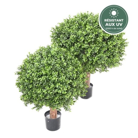 Buis boule régulier artificiel vert, 65 cm – plantes d'extérieur en gros pour professionnels
