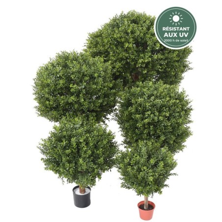 Buis boule sur tronc bois artificiel vert, 50 cm – grossiste en décoration végétale