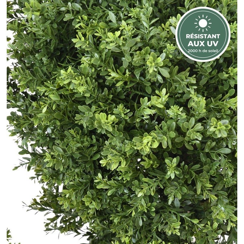 Buis boule sur tronc bois artificiel vert, 50 cm – achat en gros pour terrasses et vitrines
