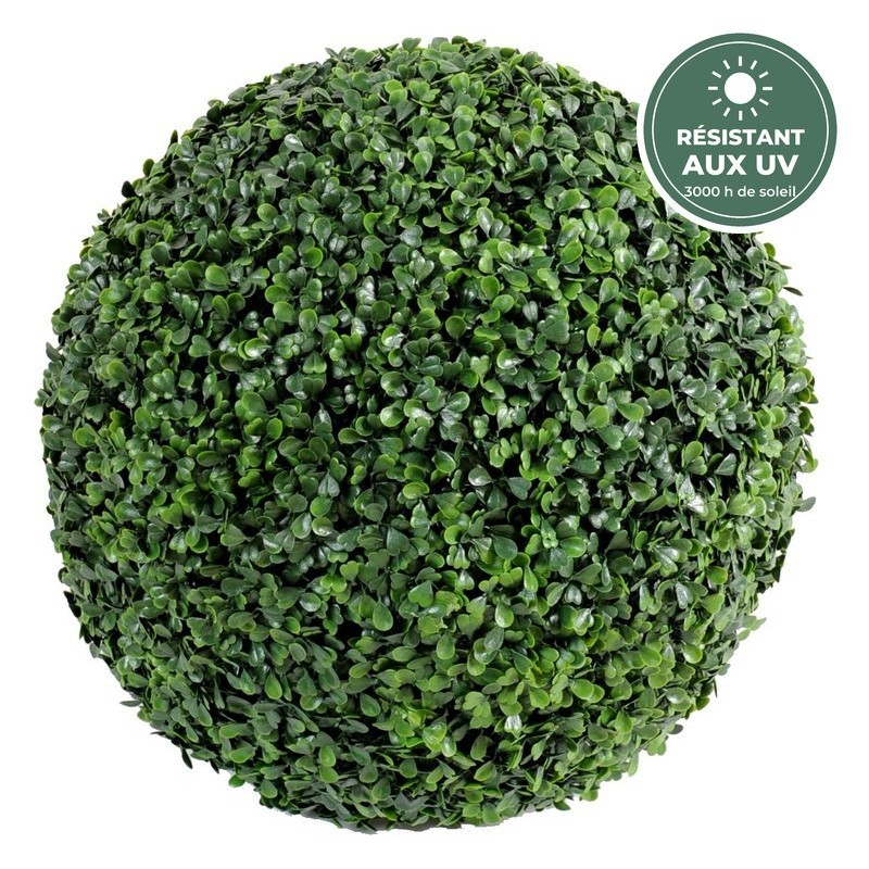 Boule de buis artificielle sans pot vert, Ø 38 cm – plantes d'extérieur en gros pour professionnels