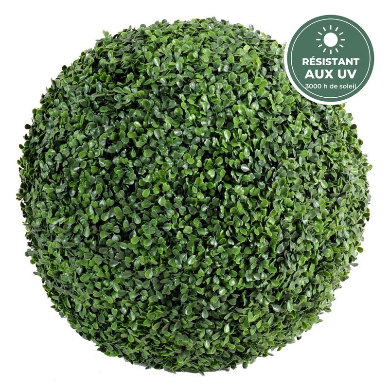 Boule de buis artificielle sans pot vert, Ø 48 cm – grossiste en topiaires artificielles