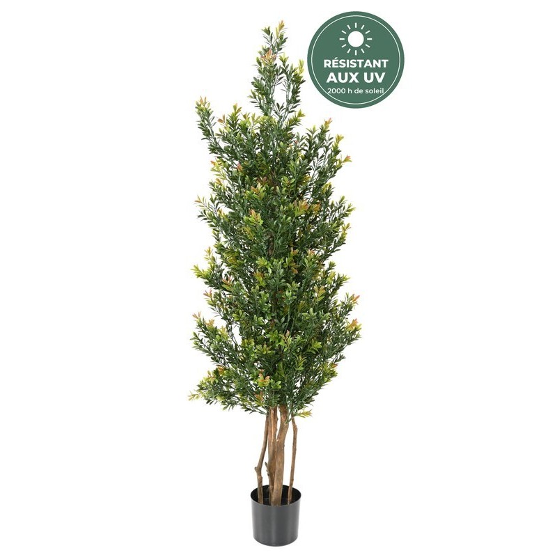 Buisson de buis artificiel vert et rouge, 165 cm – vente en gros de végétal artificiel