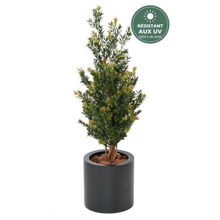 Buisson de buis artificiel vert et rouge, 100 cm – grossiste fleuriste à Saint-Étienne