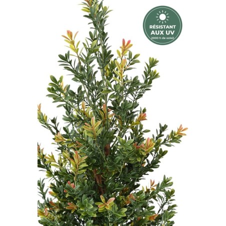 Buisson de buis artificiel vert et rouge, 100 cm – grossiste en topiaires artificielles
