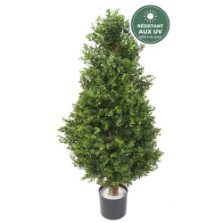 Buis cône artificiel vert, 95 cm – achat en gros pour terrasses et vitrines