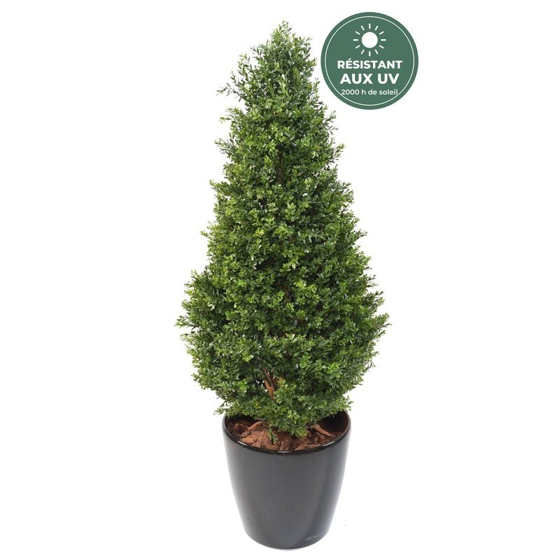 Buis cône artificiel vert, 125 cm – grossiste en feuillage artificiel