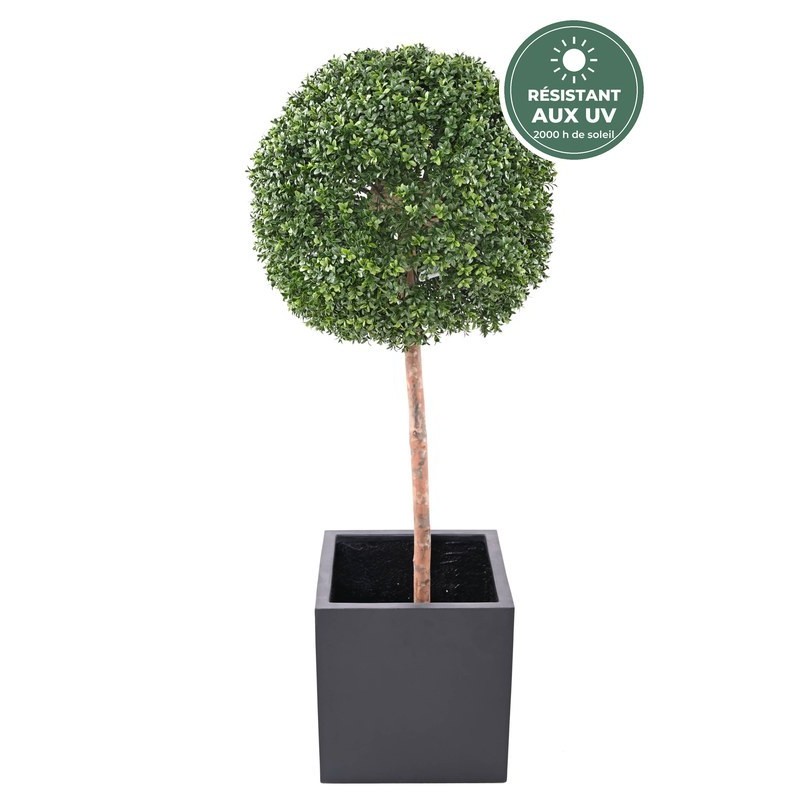 Buis tige boule artificiel vert, 140 cm – grossiste en plantes artificielles
