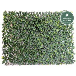 Palissade de charme artificiel grandes feuilles vert, 100 × 200 cm – vente en gros de végétal artificiel
