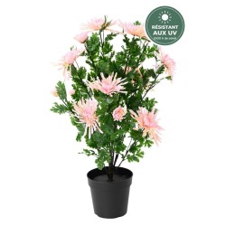Chrysanthème artificiel en pot rose, 60 cm – vente en gros pour fleuristes
