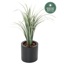Citronnelle artificielle en pot gris-vert, 90 cm – grossiste en décoration végétale