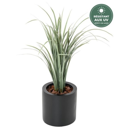Citronnelle artificielle en pot gris-vert, 90 cm – grossiste en décoration végétale