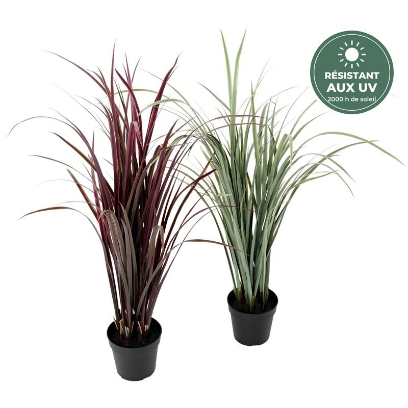 Citronnelle artificielle en pot gris-vert, 90 cm – vente en gros de végétal artificiel