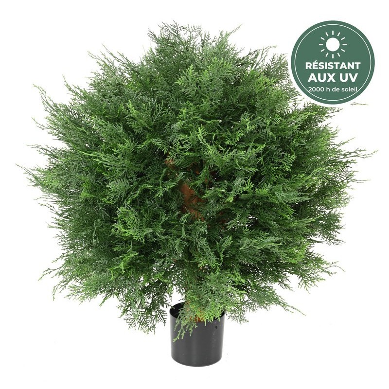 Cyprès de Lawson boule artificiel vert, 70 cm – plantes d'extérieur en gros pour professionnels