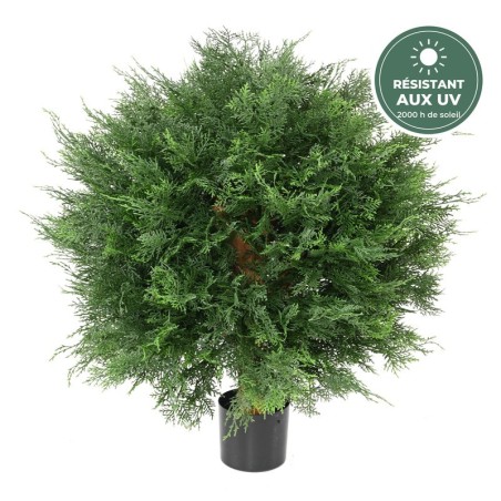 Cyprès de Lawson boule artificiel vert, 70 cm – plantes d'extérieur en gros pour professionnels
