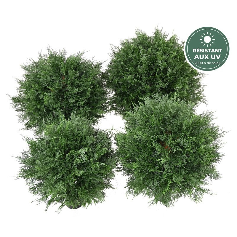 Cyprès de Lawson boule artificiel vert, 70 cm – grossiste en plantes artificielles