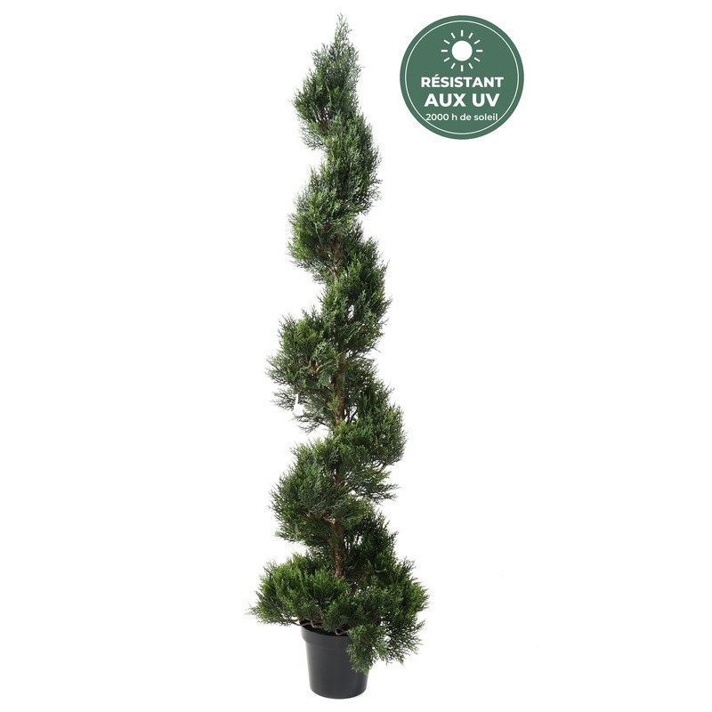 Cyprès spirale large artificiel vert, 180 cm – grossiste en feuillage artificiel