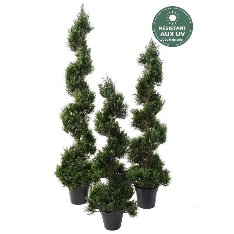Cyprès spirale large artificiel vert, 180 cm – plante artificielle en gros pour commerçants