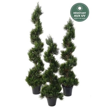Cyprès spirale large artificiel vert, 180 cm – plante artificielle en gros pour commerçants