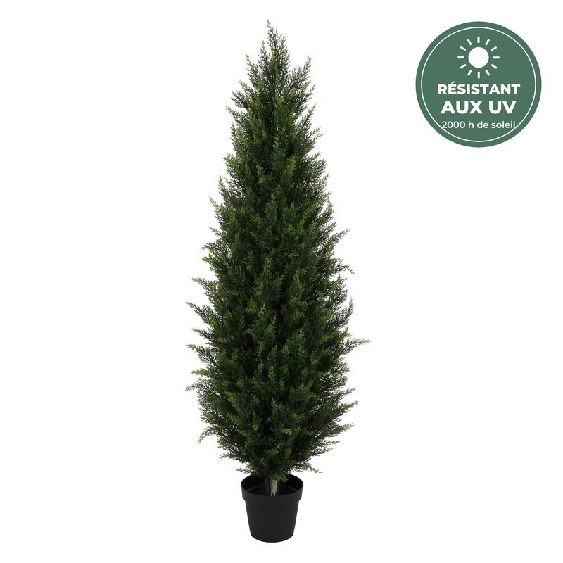 Cyprès colonne artificiel vert, 160 cm – plante artificielle en gros pour commerçants