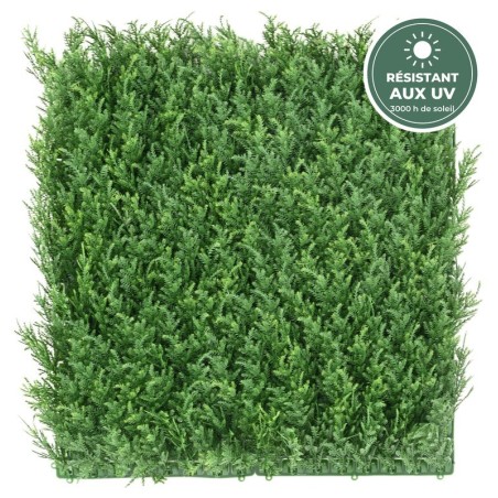 Plaque de cyprès artificiel 50 × 50 cm vert, épaisseur 5 cm – vente en gros de végétal artificiel