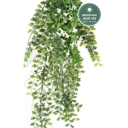 Dischidia artificiel blanc 65 cm, feuilles rondes, vente en gros pour fleuristes