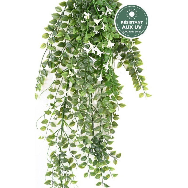 Dischidia artificiel blanc 65 cm, feuilles rondes, vente en gros pour fleuristes