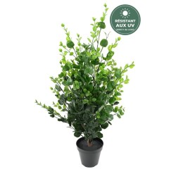 Eucalyptus buisson artificiel vert 90 cm résistant aux UV, grossiste en plantes artificielles