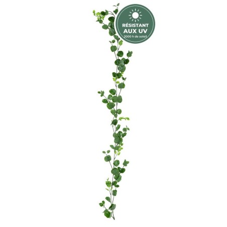 Guirlande d'eucalyptus artificiel verte 160 cm résistante aux UV, grossiste en feuillage artificiel