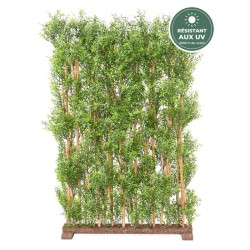 Haie eucalyptus artificielle verte 150 cm sur socle, vente en gros pour terrasses