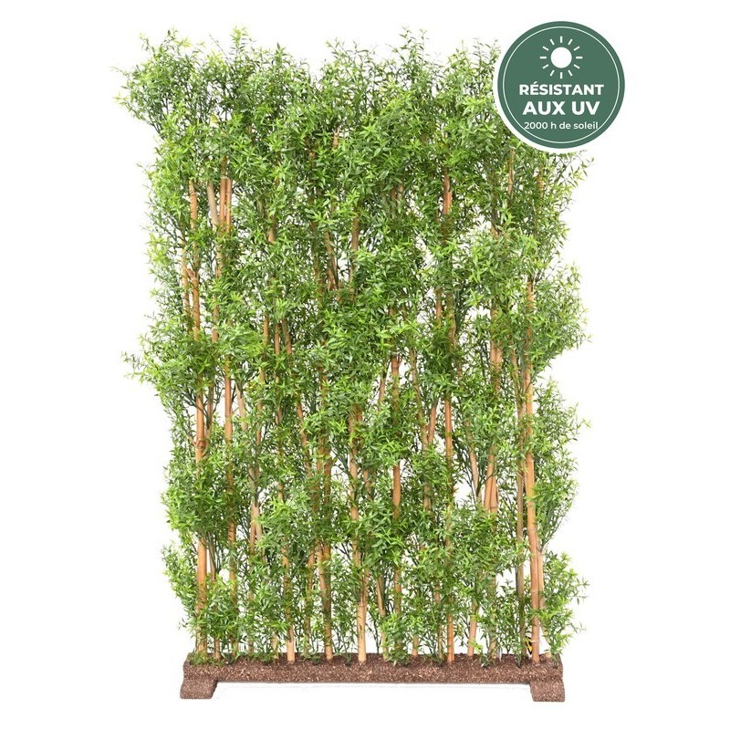Haie eucalyptus artificielle verte 150 cm sur socle, vente en gros pour terrasses