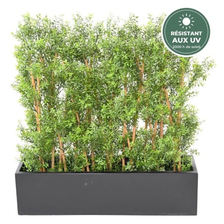 Haie eucalyptus verte 110 cm, détail du feuillage, grossiste en feuillage artificiel