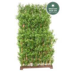 Haie eucalyptus artificielle verte 110 cm en jardinière, grossiste en décoration de terrasse