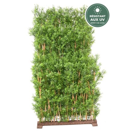 Haie eucalyptus artificielle verte 110 cm en jardinière, grossiste en décoration de terrasse
