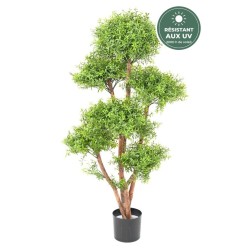 Eucalyptus artificiel multitronc vert 130 cm résistant aux UV, grossiste en arbres artificiels