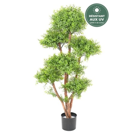 Eucalyptus artificiel multitronc vert 130 cm résistant aux UV, grossiste en arbres artificiels