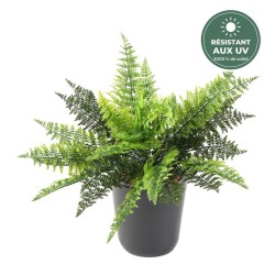 Fougère artificielle verte 40 cm sur piquet, vente en gros pour fleuristes