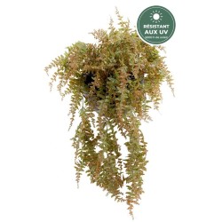 Chute de fougère artificielle verte 90 cm, détail des feuilles, grossiste pour commerçants