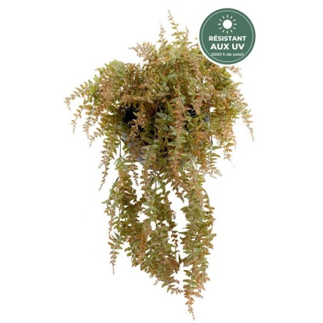 Chute de fougère artificielle verte 90 cm, détail des feuilles, grossiste pour commerçants