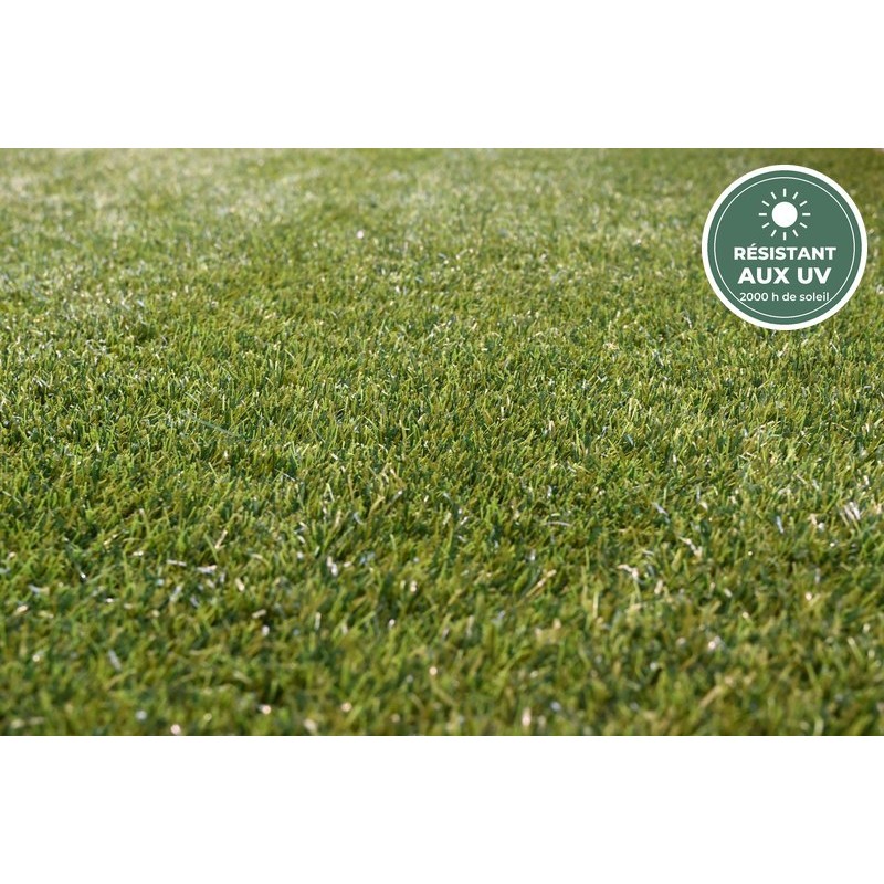 Gazon artificiel vert 38 mm résistant aux UV, rouleau 2 × 12 m, grossiste en décoration végétale