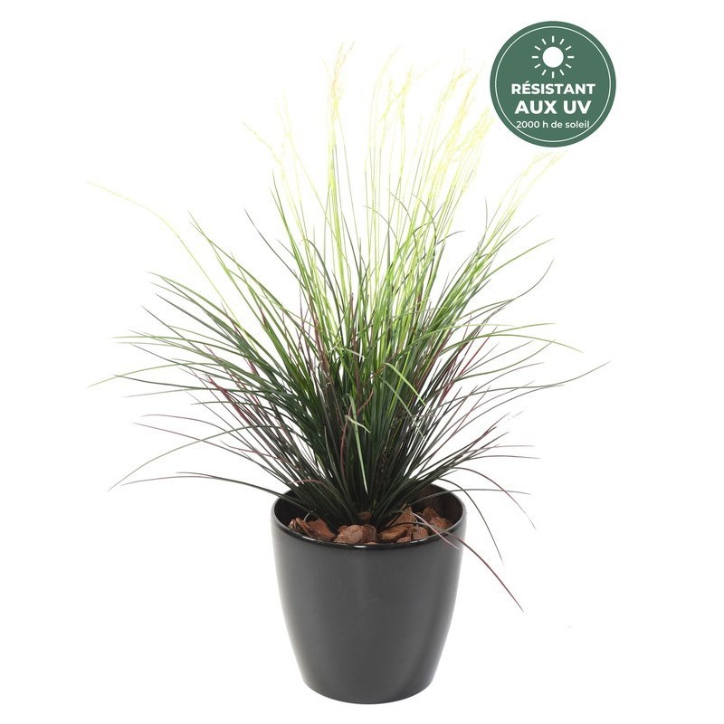 Graminée artificielle verte 80 cm, détail des épis, vente en gros pour fleuristes