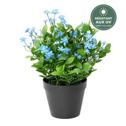 Hélianthe artificiel bleu 30 cm anti-UV, vente en gros pour fleuristes