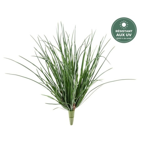 Petite herbe artificielle verte 37 cm sur piquet, résistante aux UV, grossiste en feuillage artificiel