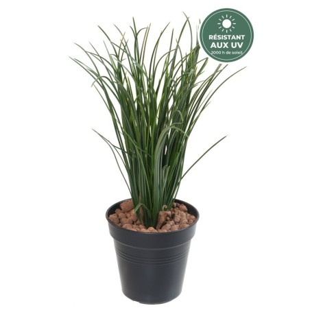 Herbe artificielle verte 37 cm, détail des feuilles, vente en gros pour fleuristes