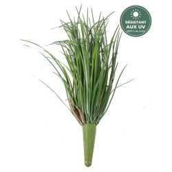 Petite herbe artificielle verte 37 cm anti-UV, vente en gros pour commerçants