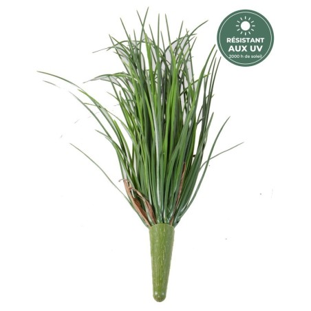 Petite herbe artificielle verte 37 cm anti-UV, vente en gros pour commerçants