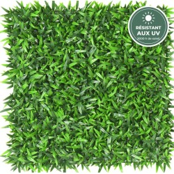 Plaque d'herbe artificielle murale verte 50 × 50 cm, résistante aux UV, grossiste en murs végétaux
